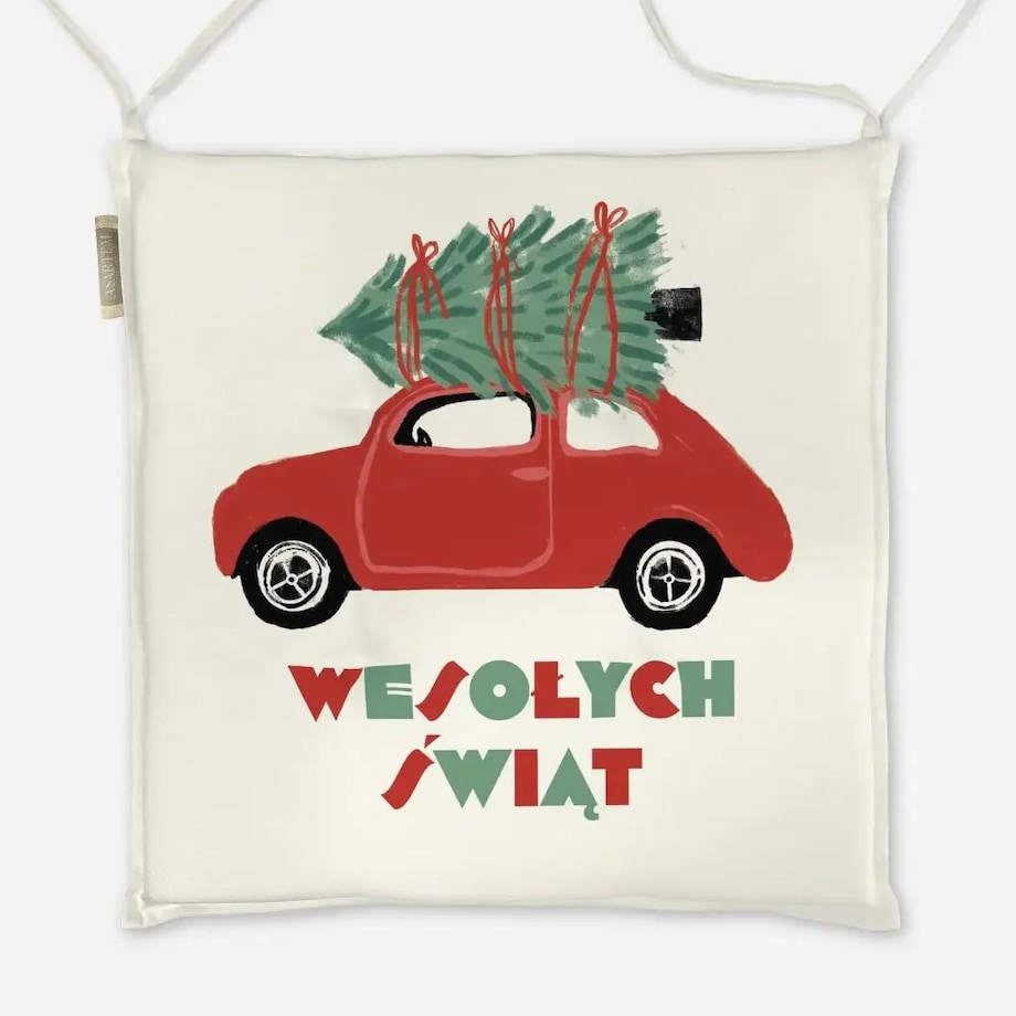 Poduszka świąteczna na krzesło - Wesołych Świąt
