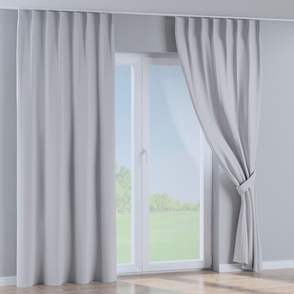 Zasłona na haczykach flex pojedynczych 130x260 jasny szary