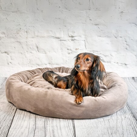 Pluszowe legowisko dla psa lub kota BUZZY, 60x55 cm, Brąz