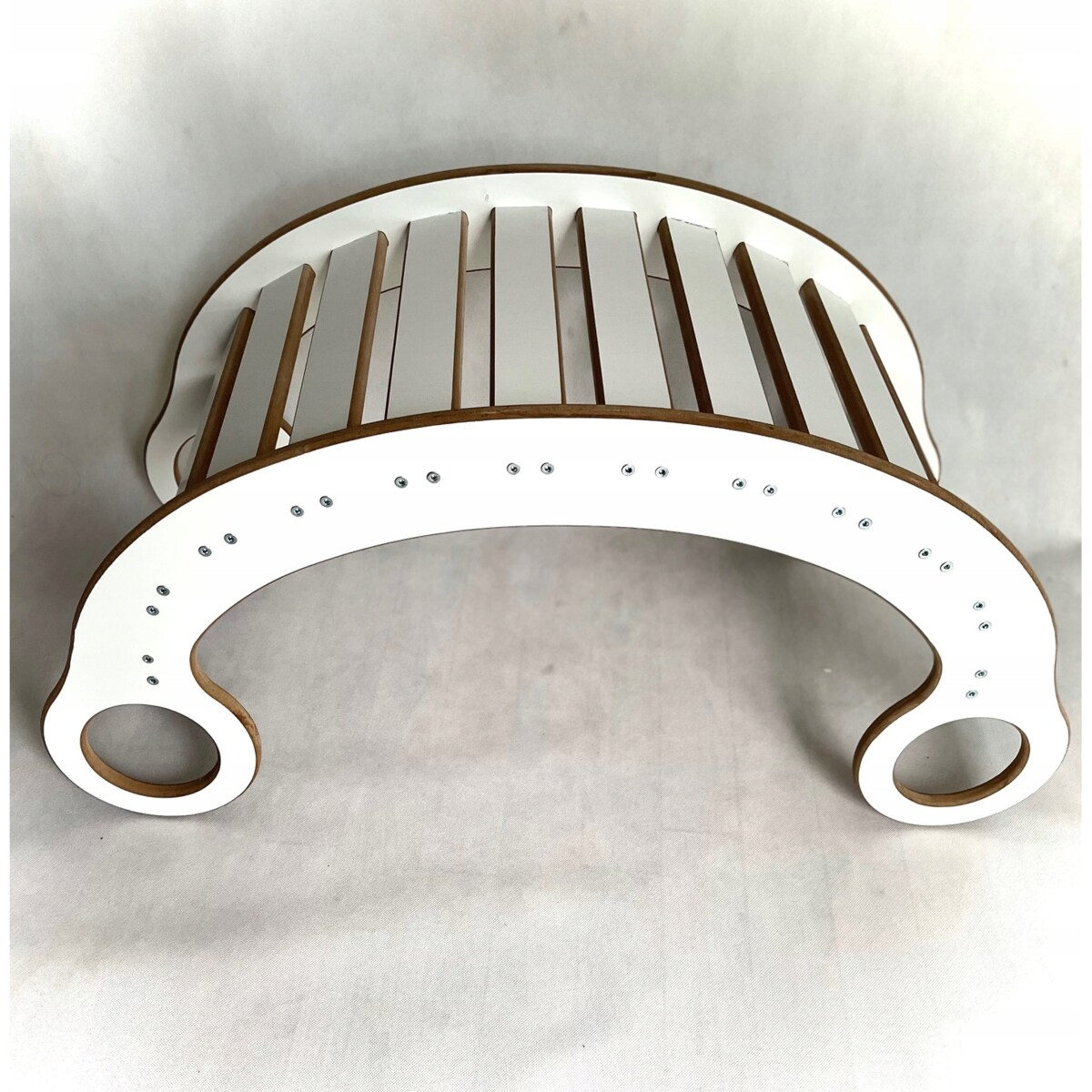 Drewniany Bujak Montessori + Poduszka Różowa