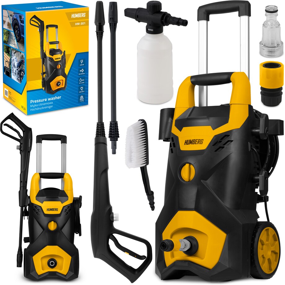 Myjka ciśnieniowa ze zwijakiem 2200W 300 bar zestaw Humberg