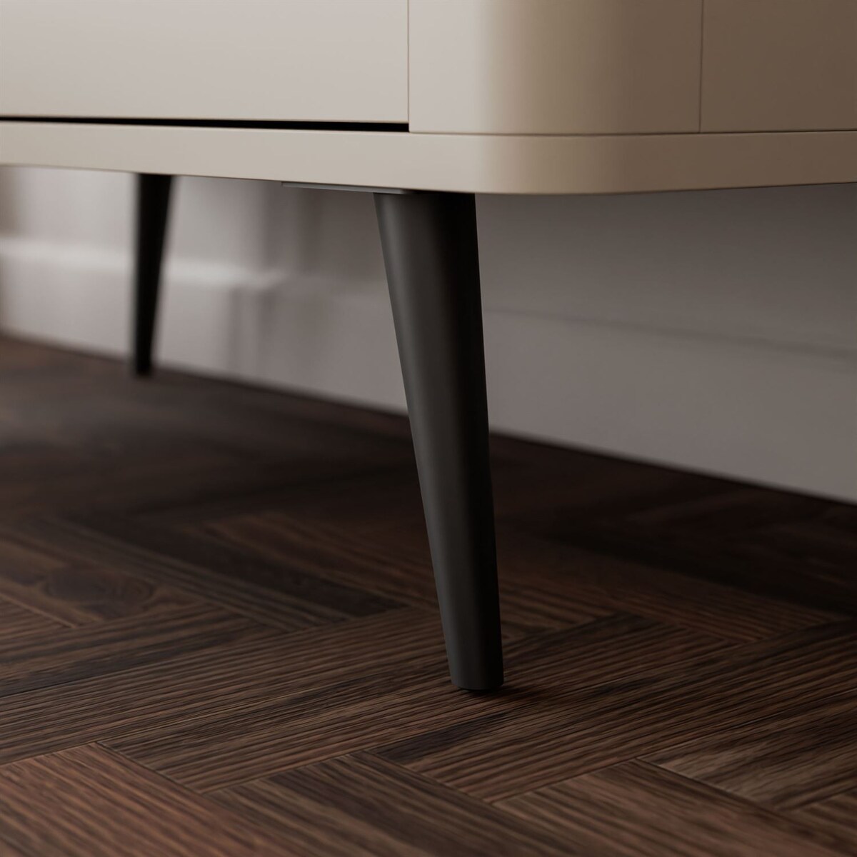 Komoda do salonu AUTUMN 3S na wysokich nóżkach, kaszmir / szary kamień