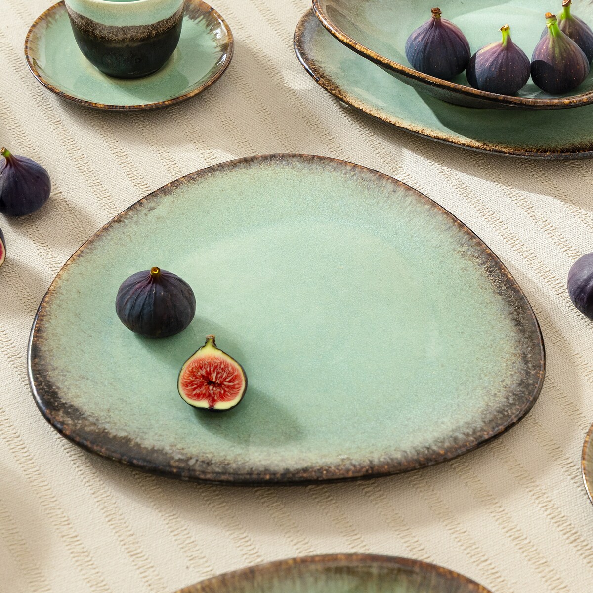 Konsimo PRIMA Zestaw obiadowy 2os. (4 el.), szałwiowy