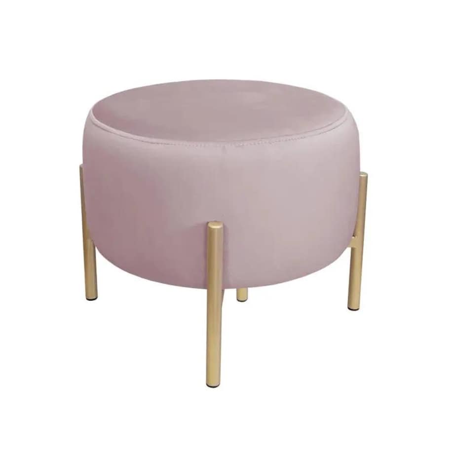 Pufa WILFRED MG VELVET jasnoróżowa/złota