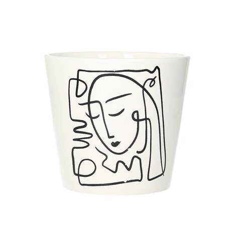 Osłona na doniczkę Face II 14cm, ⌀16 x 14 cm