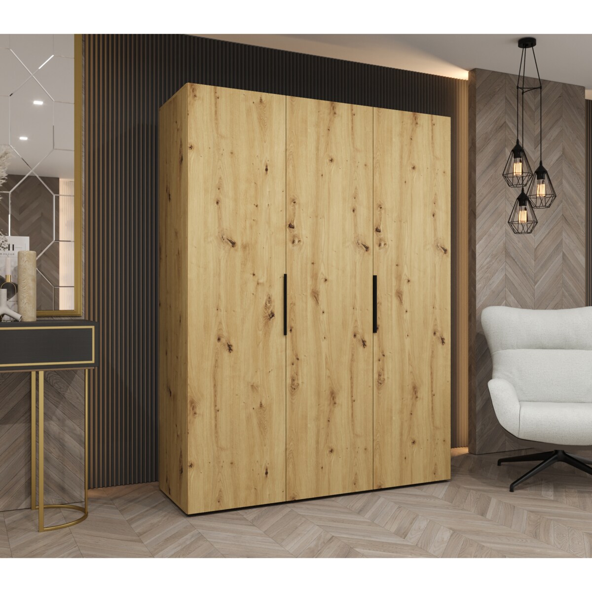 Szafa uchylna otwierana MARBELLA 1 150 wys. 202 cm Artisan + u. Czarny