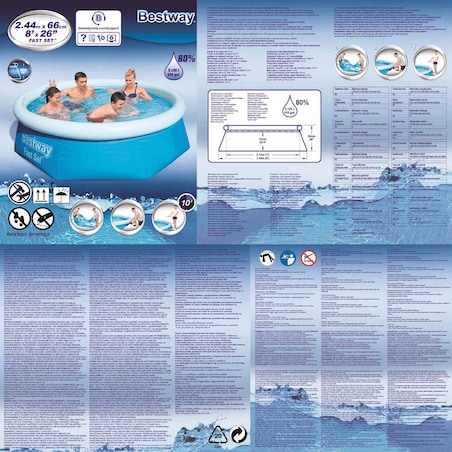 Bestway Dmuchany basen Fast Set, okrągły, 244 x 66 cm, 57265
