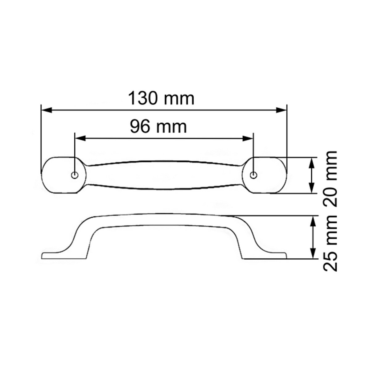 10x Uchwyt meblowy elegancki czarny 96 mm zestaw do mebli 10 szt