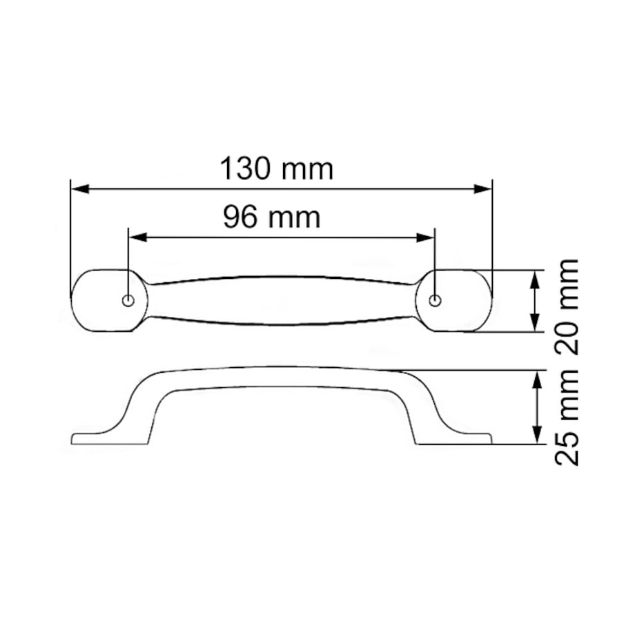 10x Uchwyt meblowy elegancki czarny 96 mm zestaw do mebli 10 szt