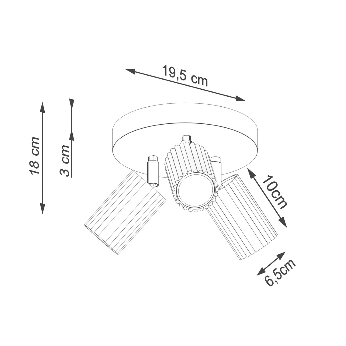 Plafon KARBON 3P ochra czerwona