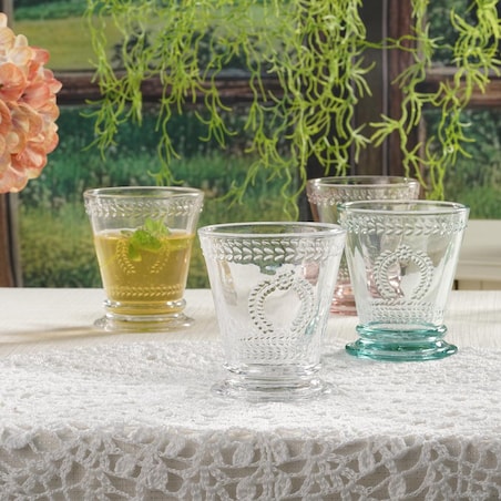 VILLA ITALIA Zestaw szklanek różowych 240 ml 6 sztuk MERIDA