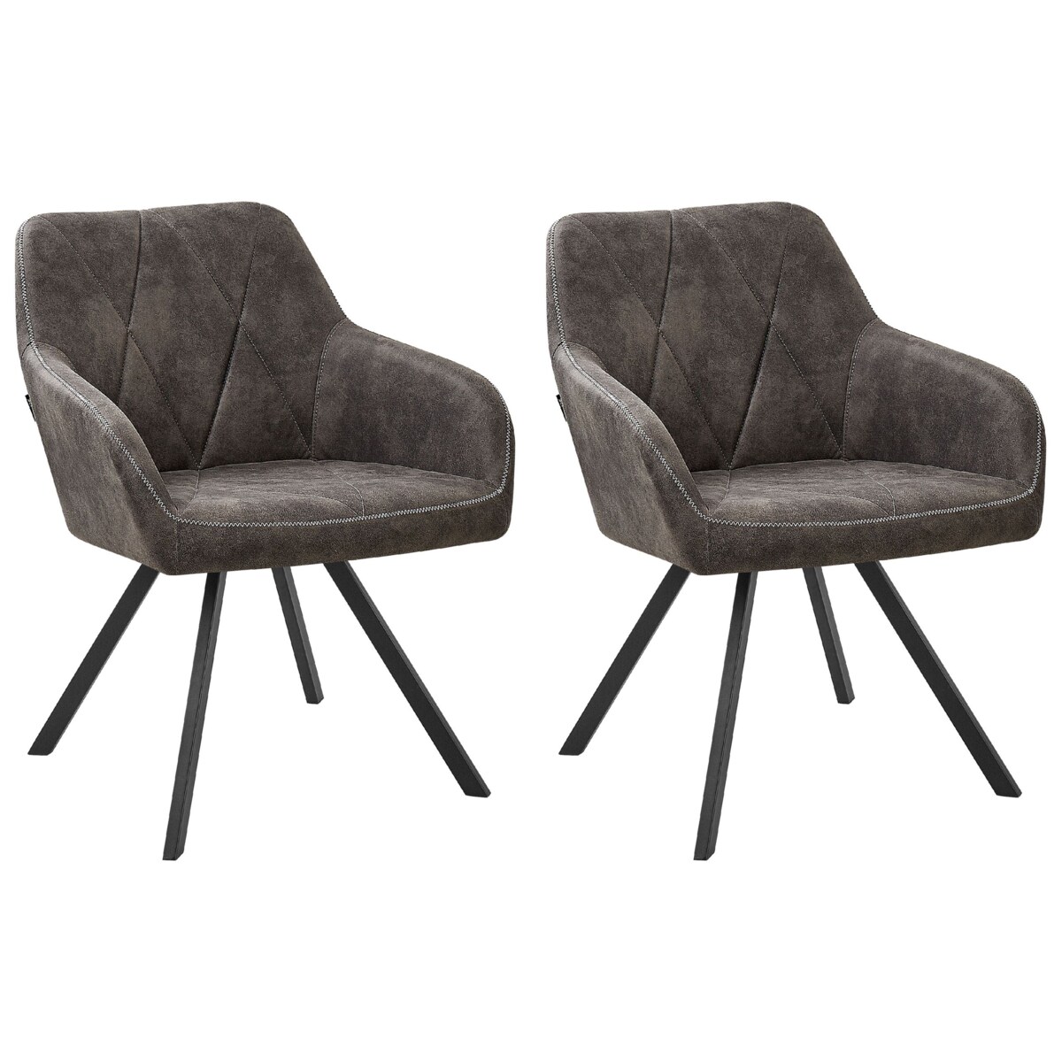 Zestaw 2 krzeseł szary MONEE