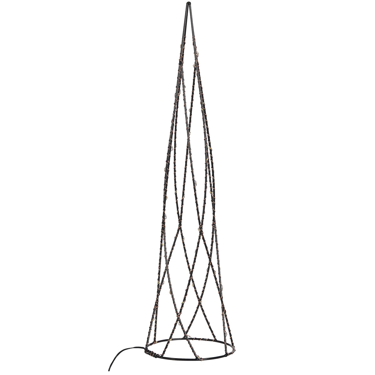 Zestaw 2 dekoracji świątecznych LED NEIDEN Choinka 52/38 cm Srebrny