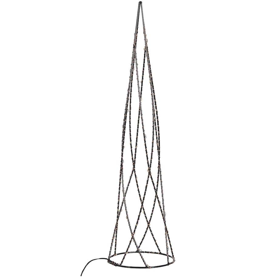 Zestaw 2 dekoracji świątecznych LED NEIDEN Choinka 52/38 cm Srebrny
