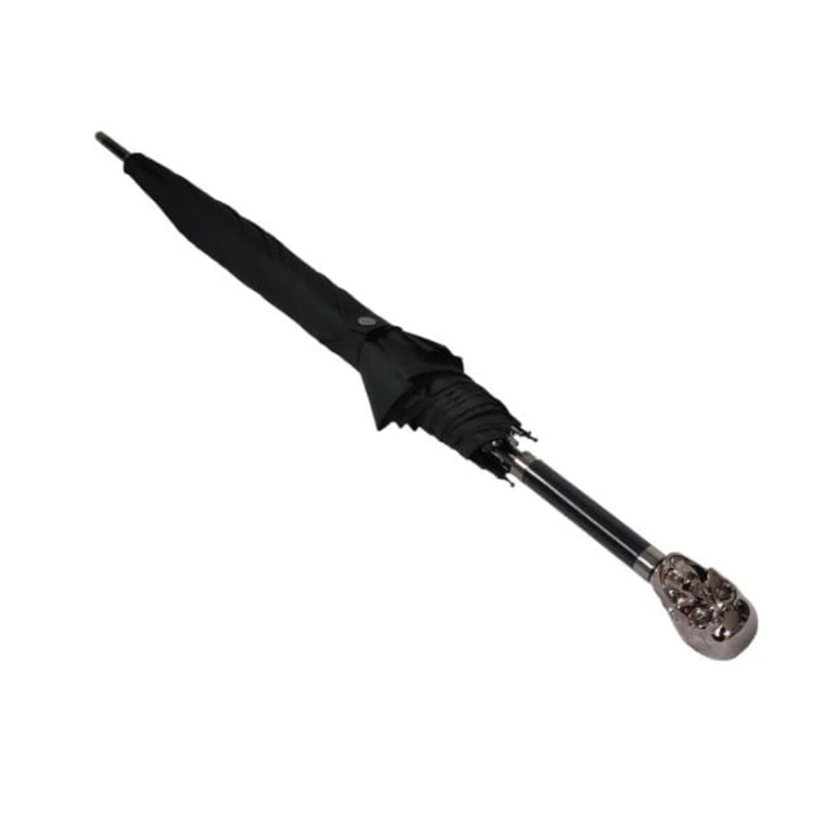 Długi parasol Skull, czarny