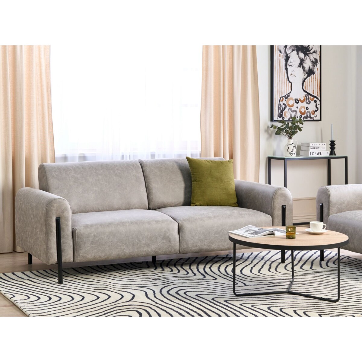 Sofa 3-osobowa szara ASKIM