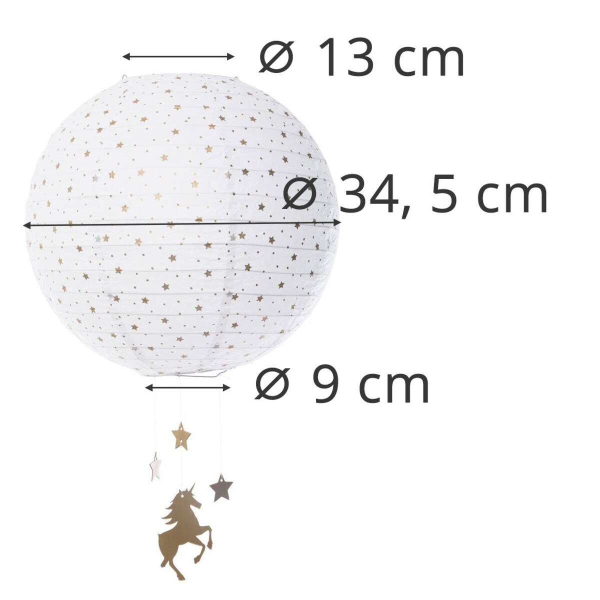 Abażur papierowy dla dzieci, kula z dekoracją