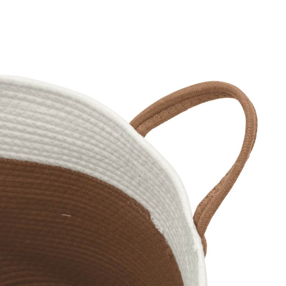 vidaXL Kosz do przechowywania, brązowo-biały, Ø40x35 cm, bawełna