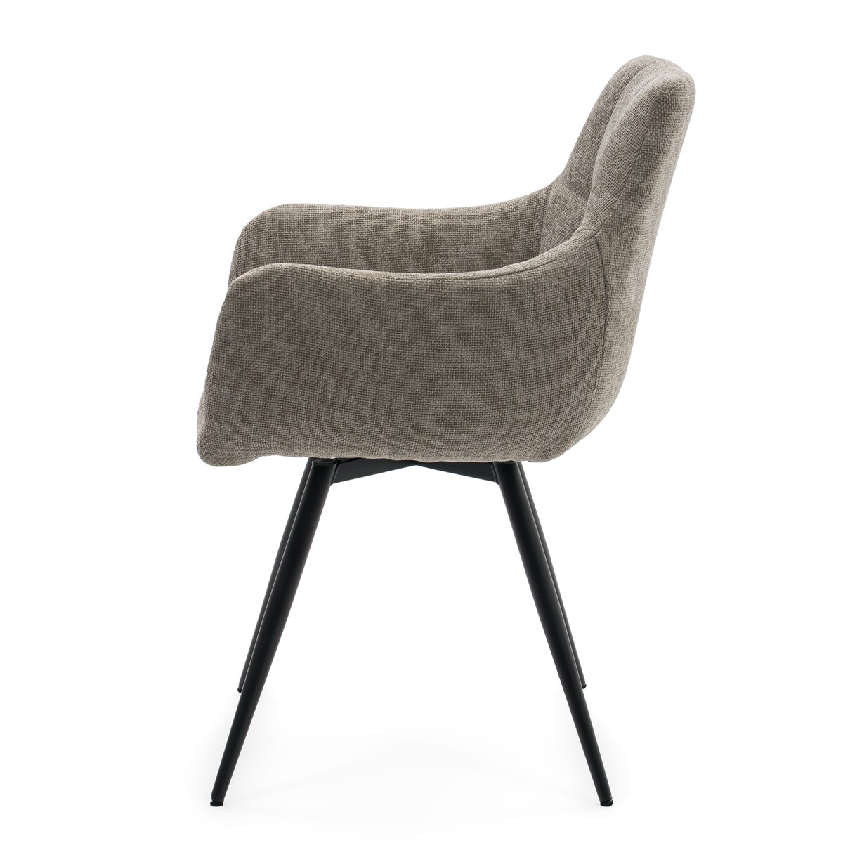 Krzesło tapicerowane obrotowe szenilowe do salonu LUGANO beżowe