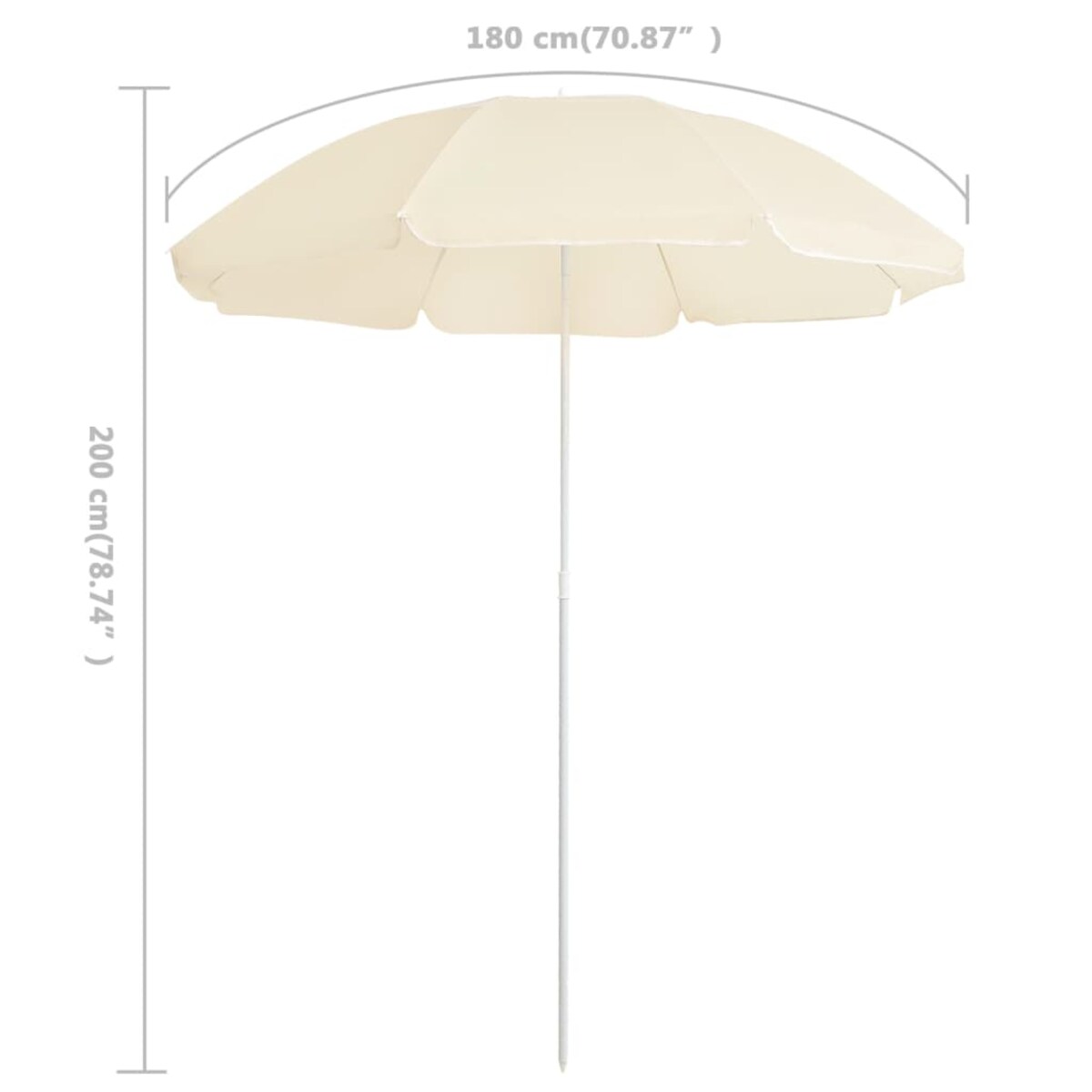 vidaXL Parasol ogrodowy na stalowym słupku, piaskowy, 180 cm
