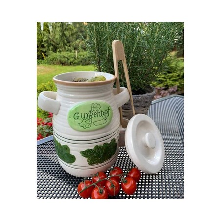 Alpenburg słój ceramiczny do ogórków 4l+ szczypce 8550