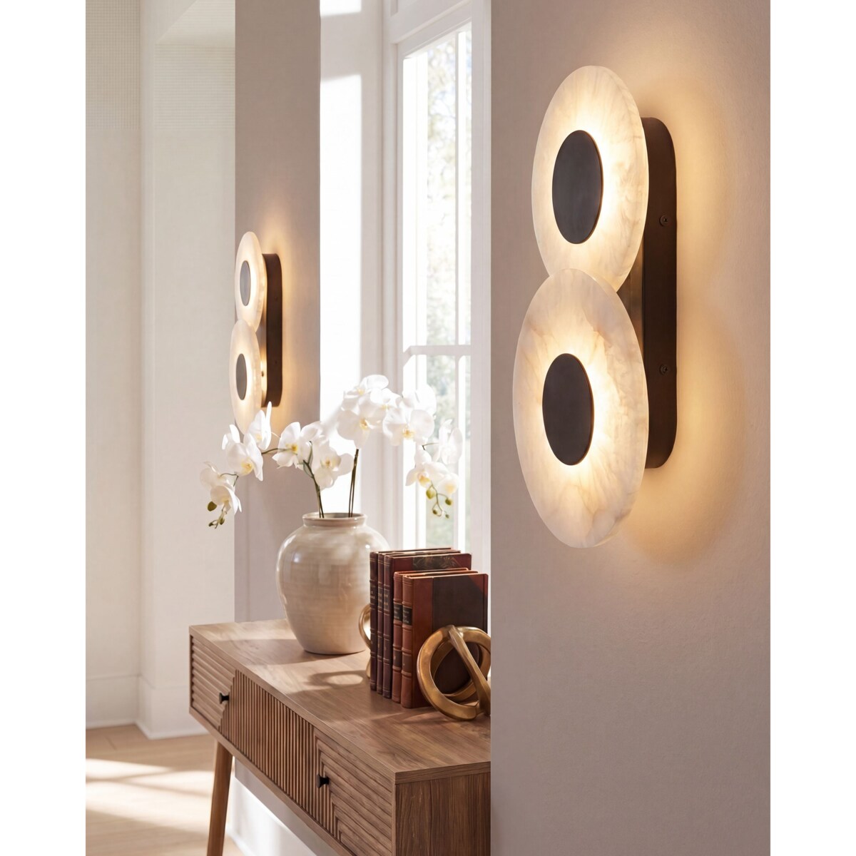 Zestaw 2 lamp ściennych YTHAN LED Marmur Biały