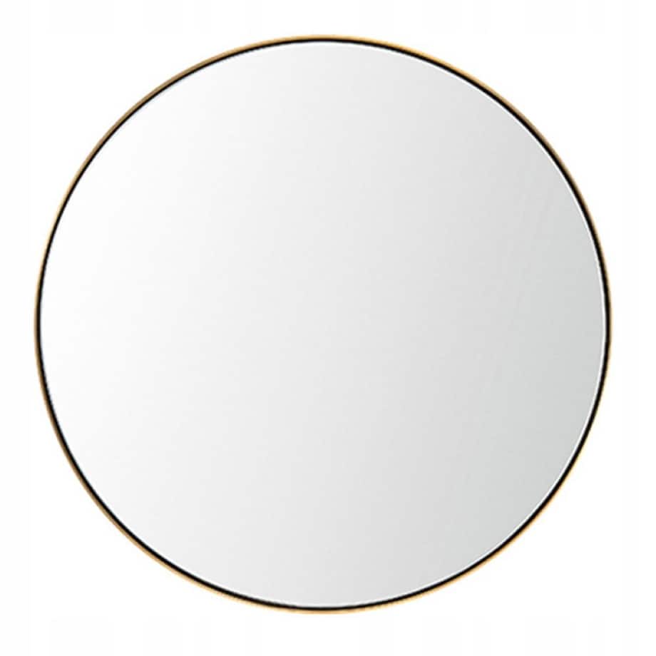 Lustro okrągłe ścienne łazienkowe złote 80cm salon sypialnia industrialne