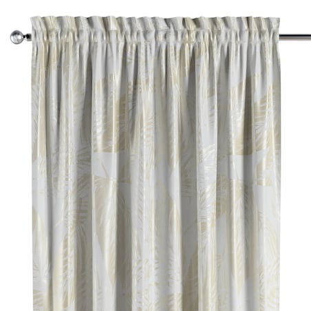 Zasłona na kanale z grzywką 1 szt. 130x260 ecru liście