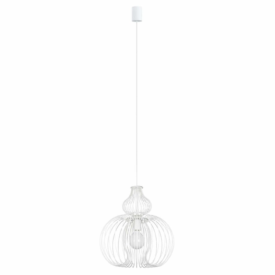 Lampa wisząca do salonu Meknes 5297 Nowodvorski druciana metalowa biała