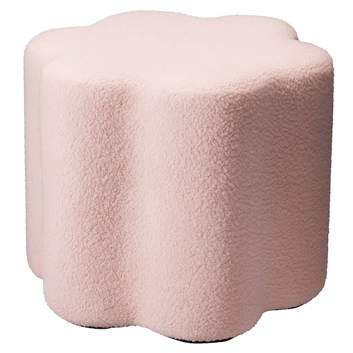 Pufa kwiatek YORE, tapicerka baranek, 34 x 34 x 29 cm