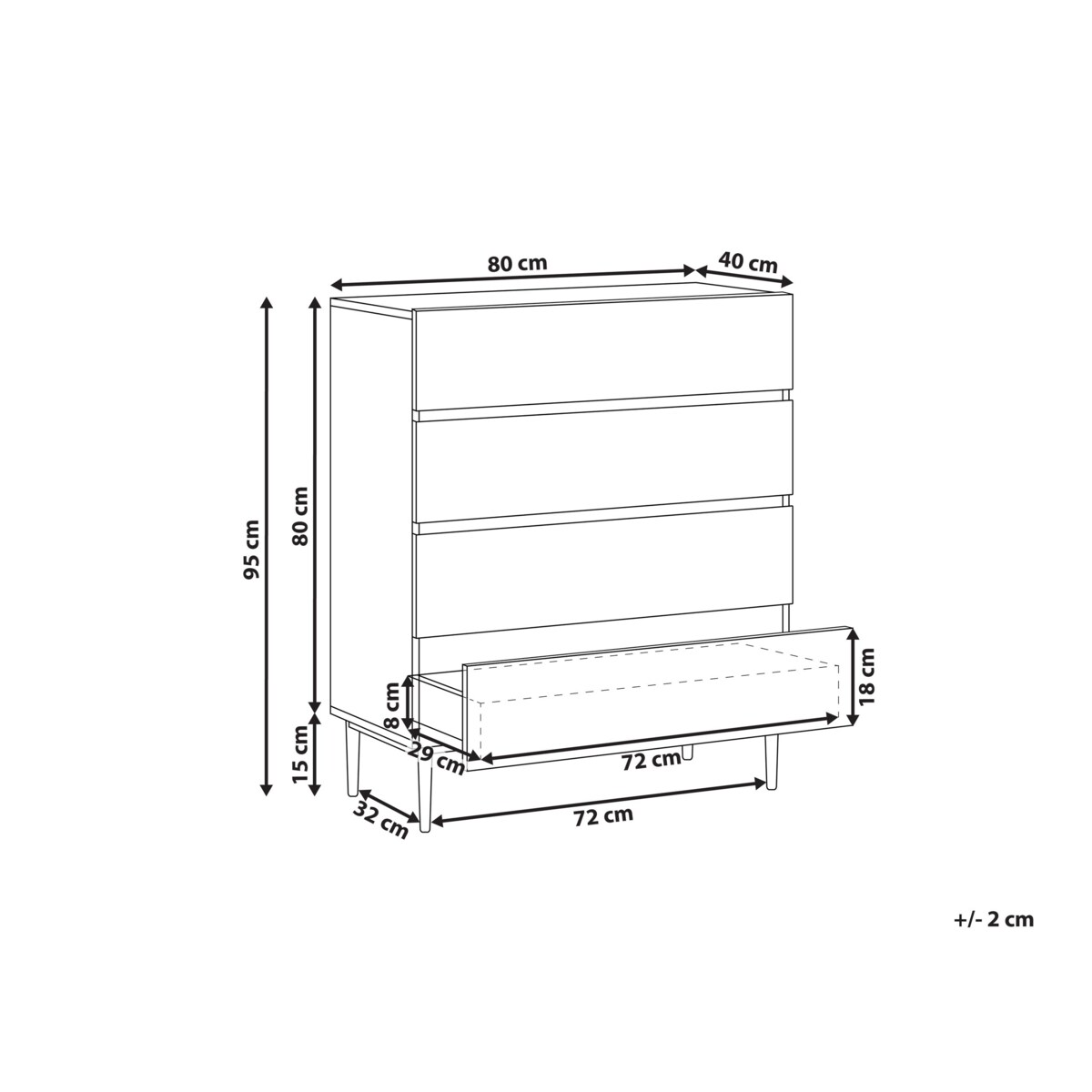 Komoda czarny z brązowym BLYTHE