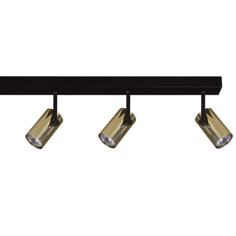 Loftowa LAMPA sufitowa K-4838 Kaja metalowa OPRAWA regulowany plafon reflektorki na listwie czarne złote