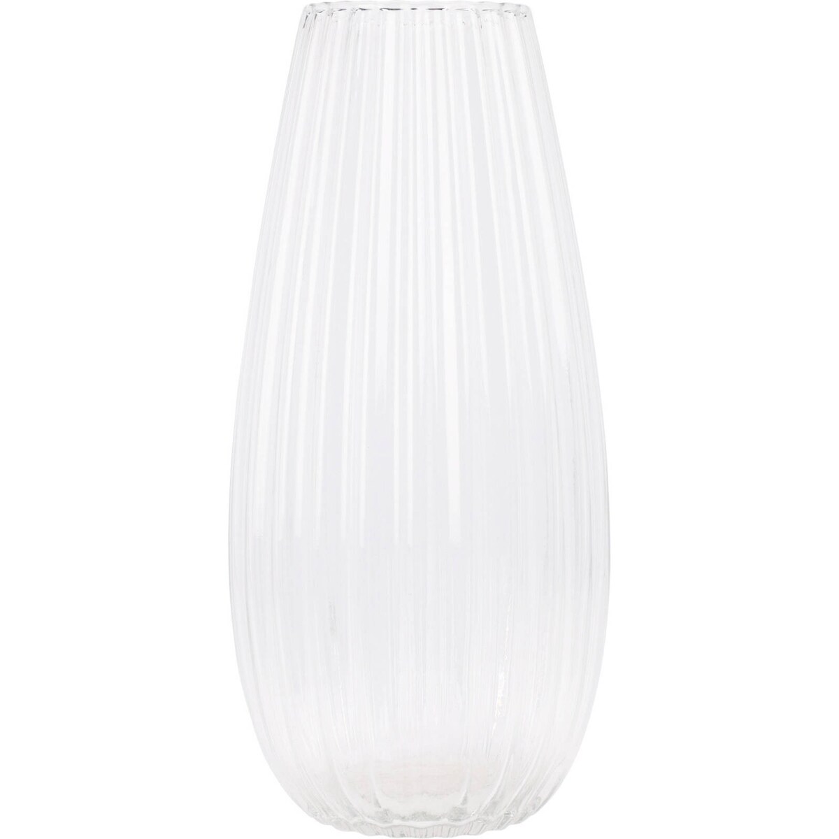 Wazon szklany CLEAR, przezroczyste, ryflowane szkło, Ø 17 x 37 cm