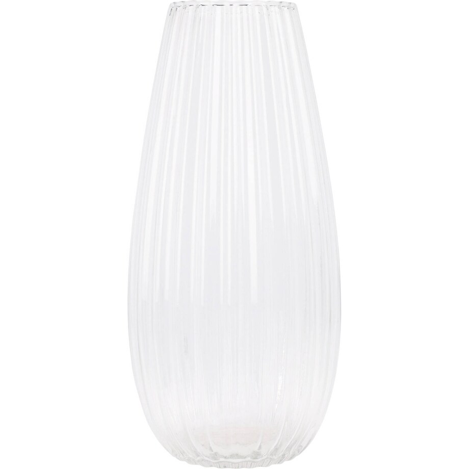 Wazon szklany CLEAR, przezroczyste, ryflowane szkło, Ø 17 x 37 cm