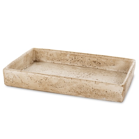 Taca dekoracyjna cementowa 30x20x4,5 cm VANTIERA-2 beżowa