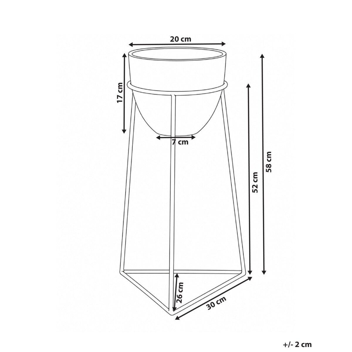 Donica na nóżkach LIPARIS 30 cm Metal Biały