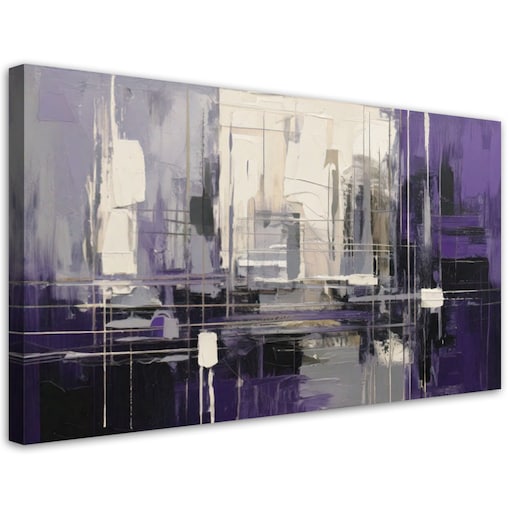 Feeby Obraz do salonu, Abstrakcja Geometryczna Fiolet 100x50