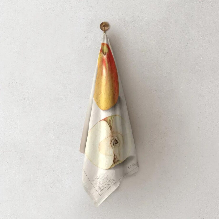 Lniany ręcznik kuchenny - jabłko