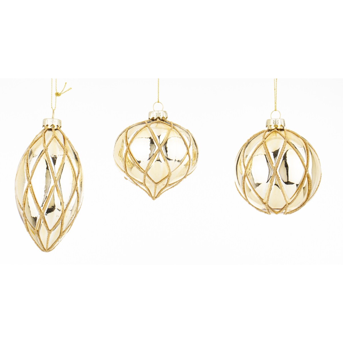 Bombka szklana 3 szt. MAGLIA Ø 8 cm, 12x8 cm