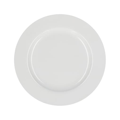 Zestaw 6 talerzy obiadowych z rantem Essenziale - Biały, 27 cm