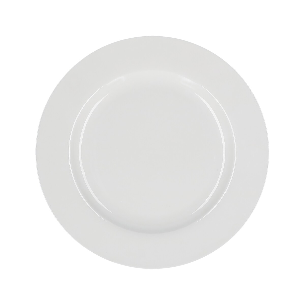 Zestaw 6 talerzy obiadowych z rantem Essenziale - Biały, 27 cm