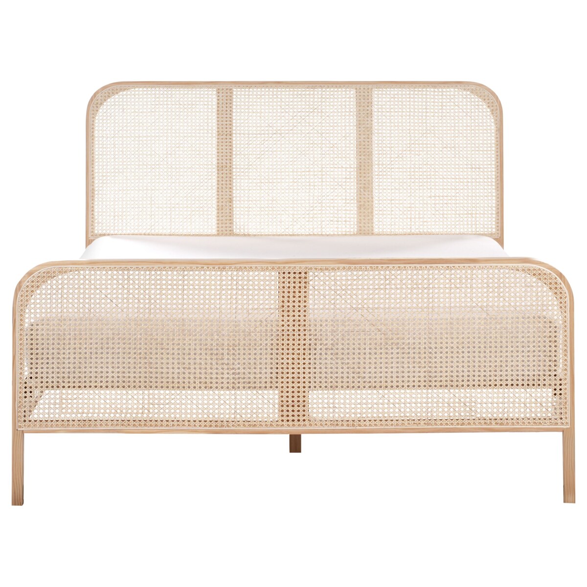 Łóżko Drewno sosnowe GONFARON 160 x 200 cm Jasnobrązowy