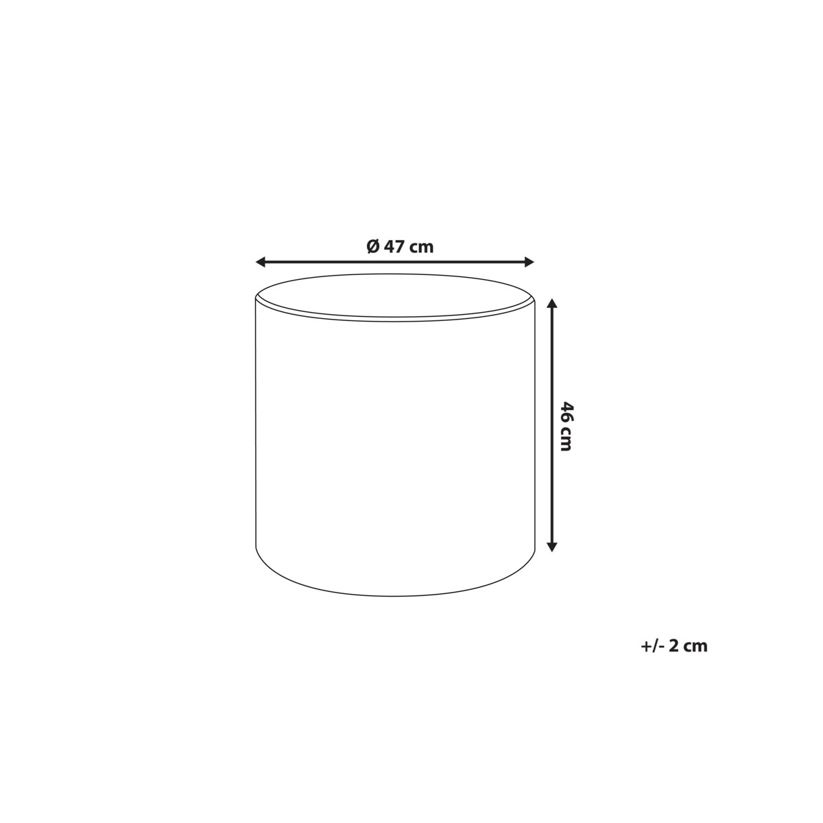Puf LOVETT Welur Błękitny 47 cm 47 cm 46 cm