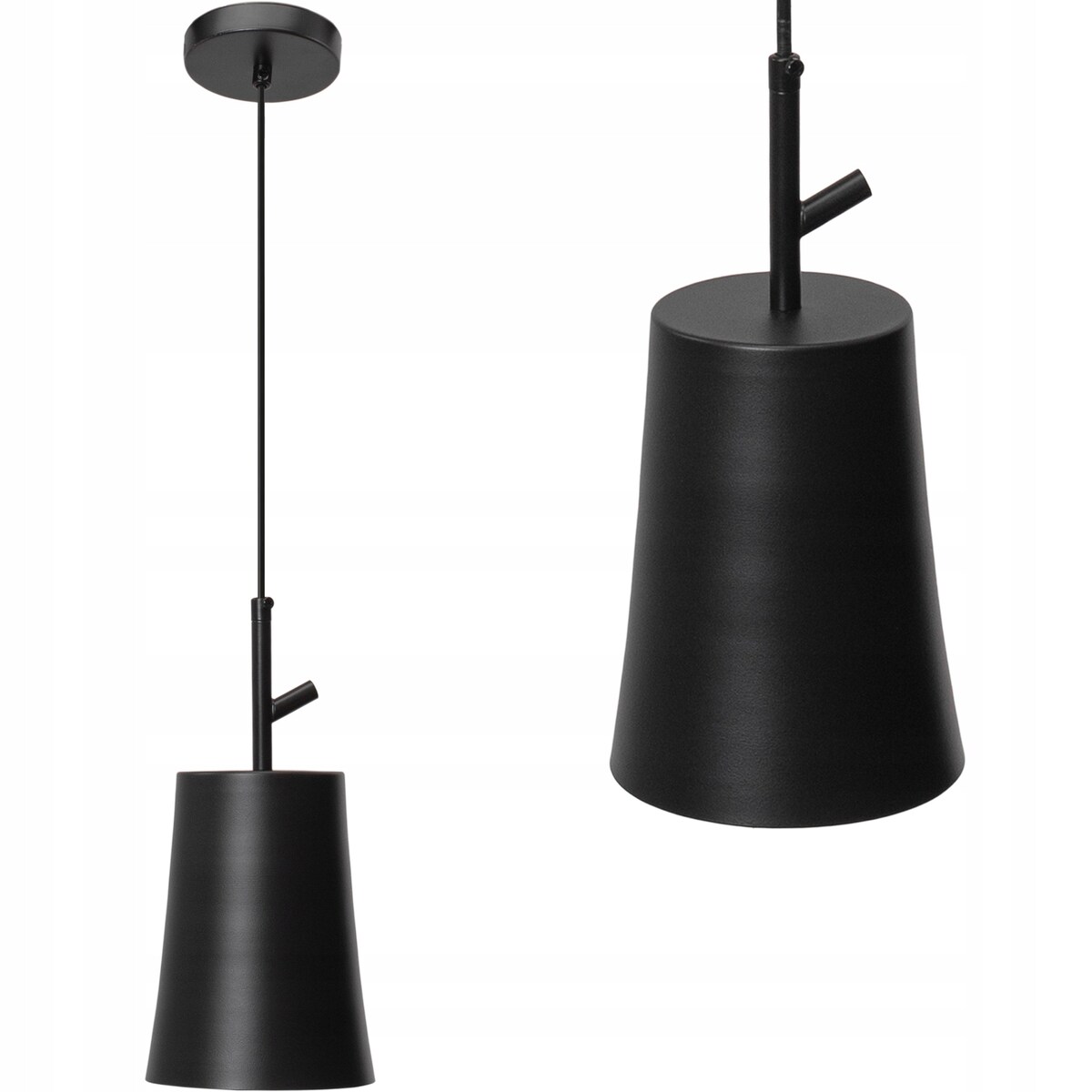 Lampa Wisząca Tuba Czarna Metal Black Industrial