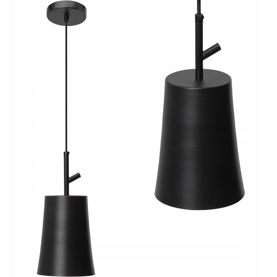 Lampa Wisząca Tuba Czarna Metal Black Industrial