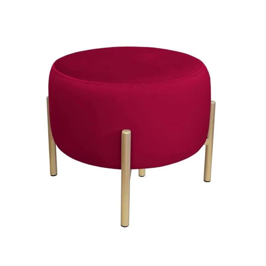 Pufa WILFRED MG VELVET bordowa/złota