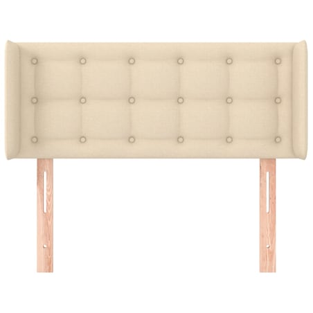 vidaXL Zagłówek uszak, kremowy, 83x16x78/88 cm, tkanina