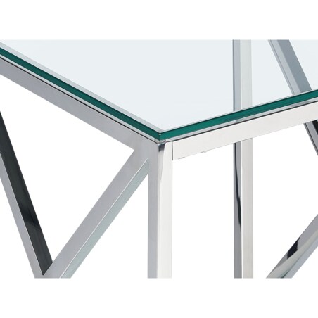 Stolik pomocniczy szklany srebrny AUDET