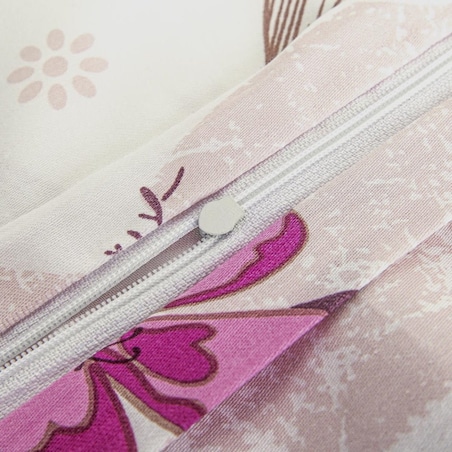 Pościel satyna bawełniana 140x200 Satynlove biała w różowe kwiaty