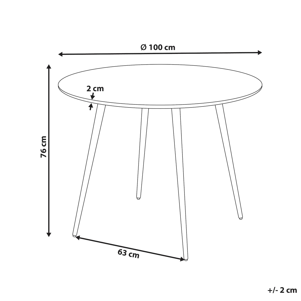 Stół do jadalni BJORKA Jasnobrązowy 100 cm 100 cm